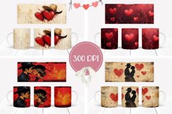 Red Hearts Mug Design, Cowboy Mug Sublimation Designs Product Image 2