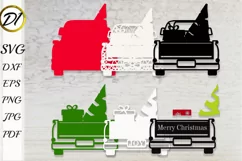 3D Christmas. 3d Layered SVG. Christmas Truck. Truck SVG Product Image 2