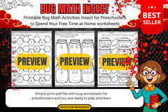 Printable Bug Math Activities Insect Worksheets Preschool Product Image 2