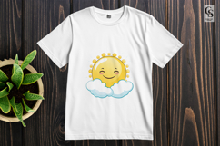 Cute Smiling Sun Cloud Clipart Sublimation PNG Product Image 2