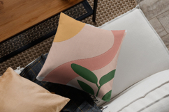 Abstract Leaves and Curves Modern Embroidery Design Product Image 2