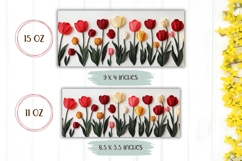 Knitted Flowers Mug Wrap, Tulips Mug Template Product Image 2