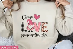 Choose Love gnome PNG, Cozy Valentine Sublimation PN Product Image 3