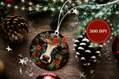 Christmas Ornament PNG, Cute Cow Ornament Sublimation Product Image 2