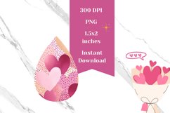 Valentine Teardrop Earrings PNG, Valentine Earring Template Product Image 2