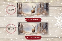 Winter Deer Mug Sublimation, Winter Forest Coffee Mug Design Product Image 2