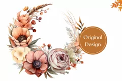 Watercolor Floral Wreath Tumbler Wrap, Flowers Sublimation Product Image 2