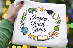 Inspire Teach Grow PNG, Teacher Appreciation Sublimation Des Product Image 5