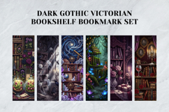 Dark Gothic Victorian Bookshelf Bookmark Set,Antique Library Product Image 2