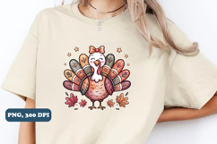 Girly Thanksgiving Turkey PNG sublimation design, PNG Product Image 2
