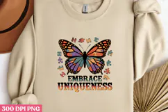 EMBRACE UNIQUENESS PNG, Autism Sublimation PNG Product Image 2