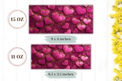 Pink Hearts Mug Wrap, Love Mug Sublimation Design Product Image 2
