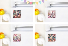 Floral Easter Bunny Magnet, Flowers Magnet Designs Product Image 2