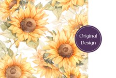 Watercolor Sunflowers Sublimation Design, Fall Tumbler Wrap Product Image 2