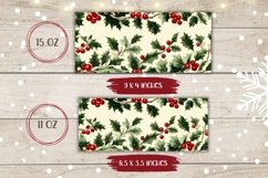 Christmas Berries Mug Sublimation, Christmas Coffee Mug Wrap Product Image 2