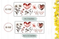 Watercolor Love Hearts Mug Design, Floral Mug PNG Product Image 2