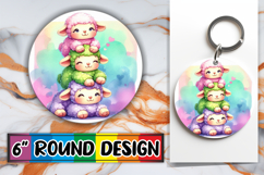 Radiant Circle Car Coasters, Cute Animals Product Image 1