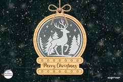 Christmas Snowglobe Ornament Laser Cut | Glowforge | SVG Product Image 1
