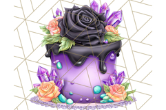 Whimsical Halloween Cake Clipart PNG, Spooky Desserts Product Image 2