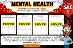 54 Mental Health Bundle Sheets printable motivation DBT Product Image 2