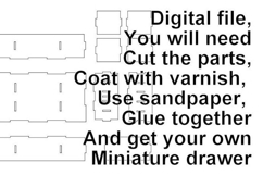 Miniature drawer digital download file, dollhouse furniture Product Image 2