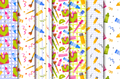 Watercolor Back to School Clipart &amp; Seamless Patterns Product Image 9