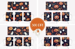 Cartoon Halloween Ghosts Mug Designs, Fall Pumpkins Mug Product Image 2