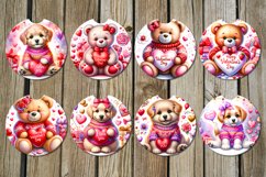 Valentine bear &amp; puppy | car coaster &amp; key chain design Product Image 2