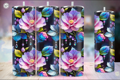 Night Flower Seamless 20 oz Tumbler Wrap Sublimation Product Image 2