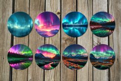 Northern Lights | 8 Round earring xmas sublimation designs Product Image 2