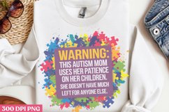 Warning PNG, Autism Sublimation PNG Product Image 2