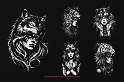 10 Bundle Dark Art Shaman Girl Traditional Totem Sacred Product Image 3