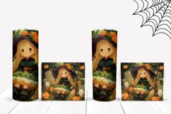 Kawaii Halloween Witch Tumbler, Fall Pumpkins Tumbler Product Image 2