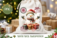 Cartoon Christmas Snowman Santa Sack Design Product Image 1