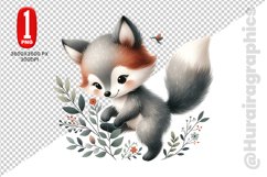 Cute Fox Clipart - PNG File Product Image 1