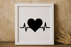 Heartbeat Pulse Line with Heart SVG Product Image 1