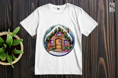 Snow Cabin House Clipart Sublimation PNG Product Image 2