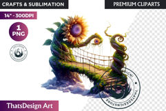 Enchanted Woodland Animal &amp; Sunflower Clipart PNG Product Image 1