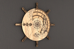 Perpetual Calendar Ship Wheel and Lighthouse Design Product Image 2