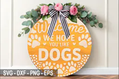 Welcome We Hope You Dog Laser Cut SVG, Dog Round Sign Design Product Image 2