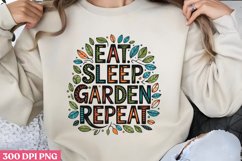 Eat, sleep, garden, repeat PNG, Gardening Sublimation PNG Product Image 3
