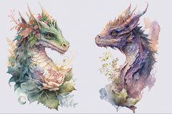 Fantasy dragons clipart, Dragons clipart, Floral Dragon Product Image 7