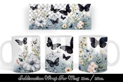 Flower Coffee Mug PNG, Floral Sublimation Mug Full Wrap Product Image 1