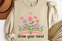 Grow your mind PNG, Vintage Flowers Sublimati Product Image 3