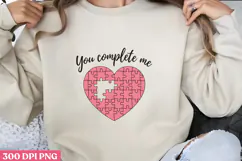 You Complete me PNG, Valentine Sublimation PNG Product Image 1