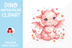 Cute Baby Dragon Watercolor Clipart Product Image 1