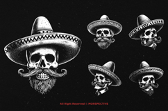 10 Bundle Dark Art Skull Sombrero Hat Mexican Traditional Product Image 3