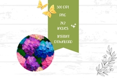 Colorful Hydrangea Round Earrings Sublimation PNG Product Image 2