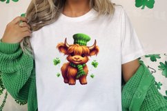 St Patricks Day Highland Cow Clipart, Highland Cow Clipart Product Image 2
