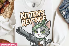 Kitten's Revenge PNG, Funny Cat Sublimation PNG Product Image 1